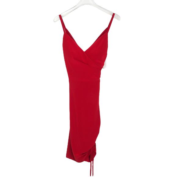 David's Bridal Morgan & Co Red Spaghetti Strap Mini Dress Bodycon Size 0 - Picture 5 of 10